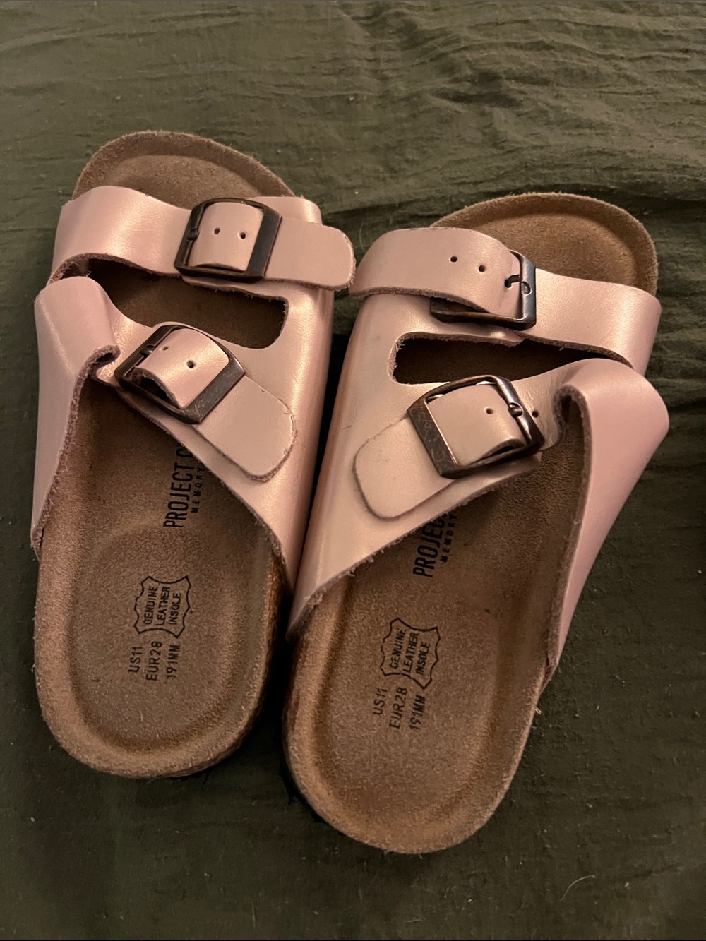 Kids Metallic Pink Slip-On Sandals